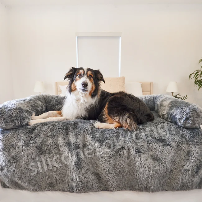 Dropshipping Orthopedic dog bed With spine and neck Supportive bolsters Thickened Warm Fluffy Soft Cat Bed dog kennel