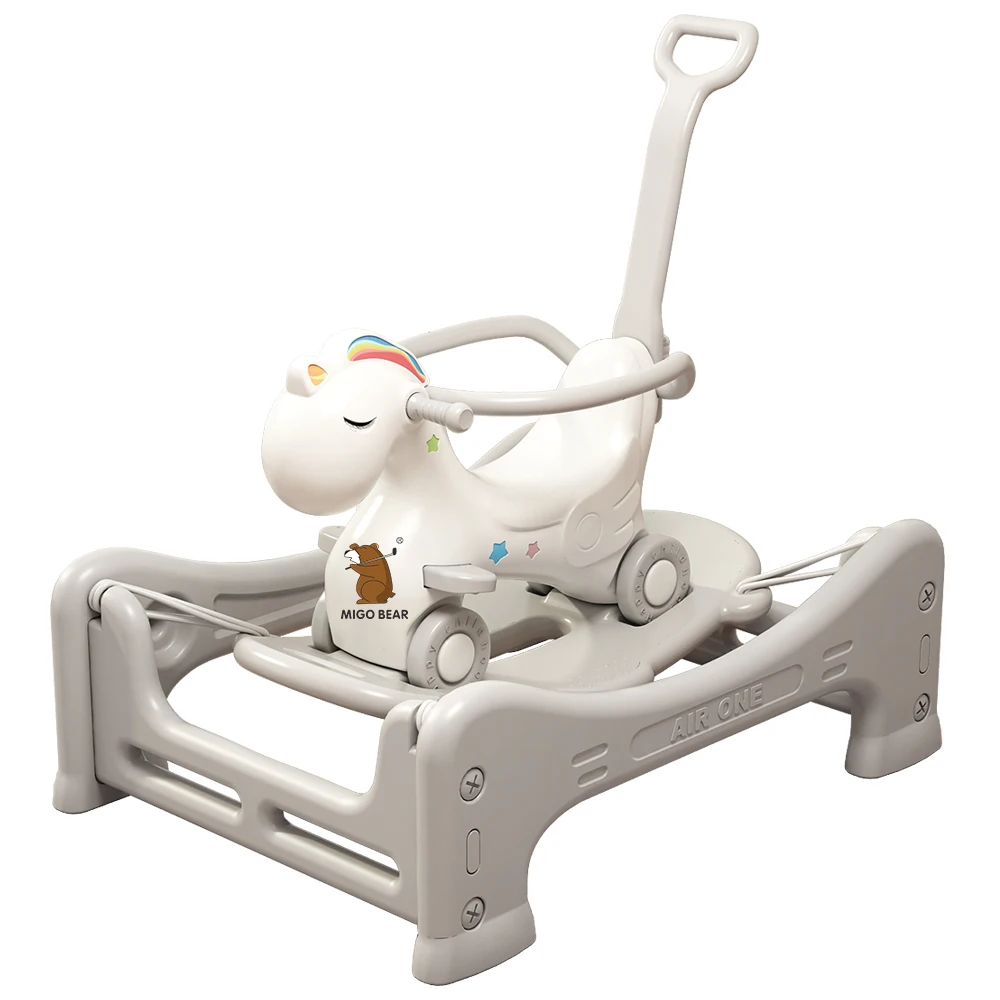 MIGO Bear ODM New Design Factory Baby Nursery School Multifunctional Ride On Toys Plastic Bungee Jumping Rocking Horse for Kids