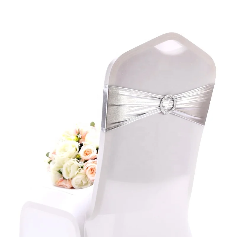 Чехол для стула из спандекса, эластичные ленты для стула с пряжкой для свадебного декора, бант для стула
