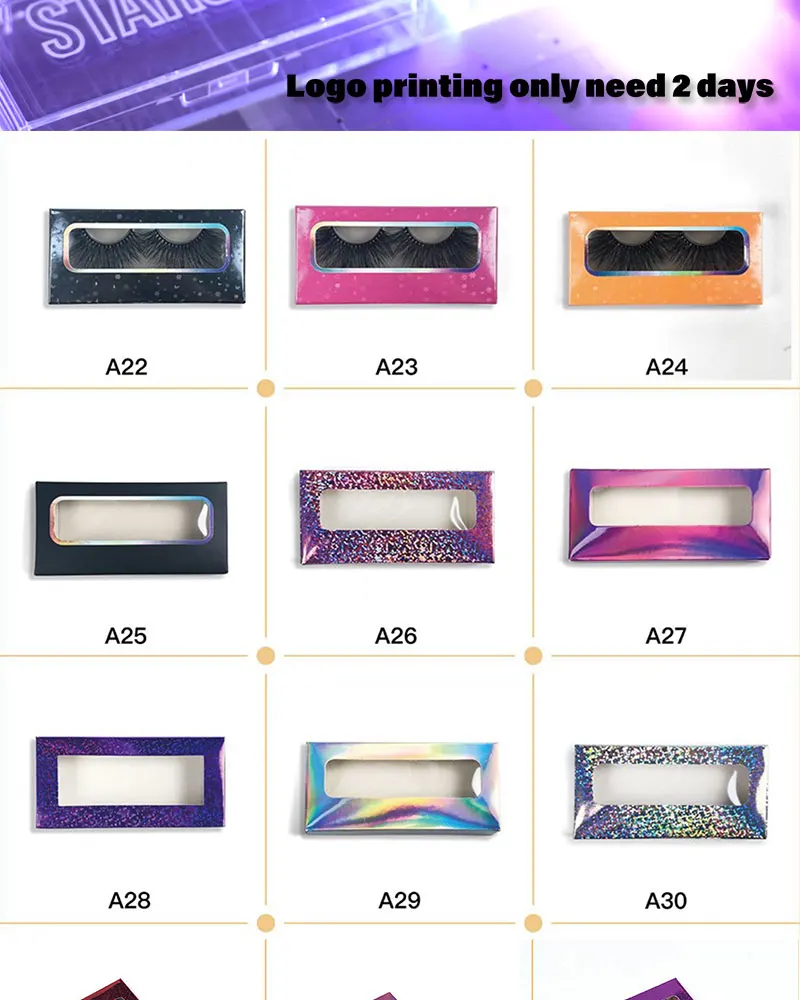New Style Color Strip Lashes And Unique Custom Packaging Box Products China False Eyelashes Colorful