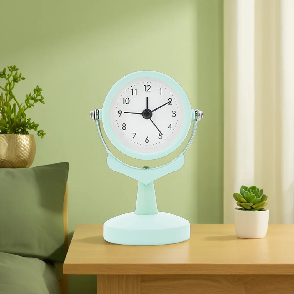 Promotional Analog Alarm Clock Small Battery-Operated Silent Retro Metal Clock with Smart Control and Quartz Movement