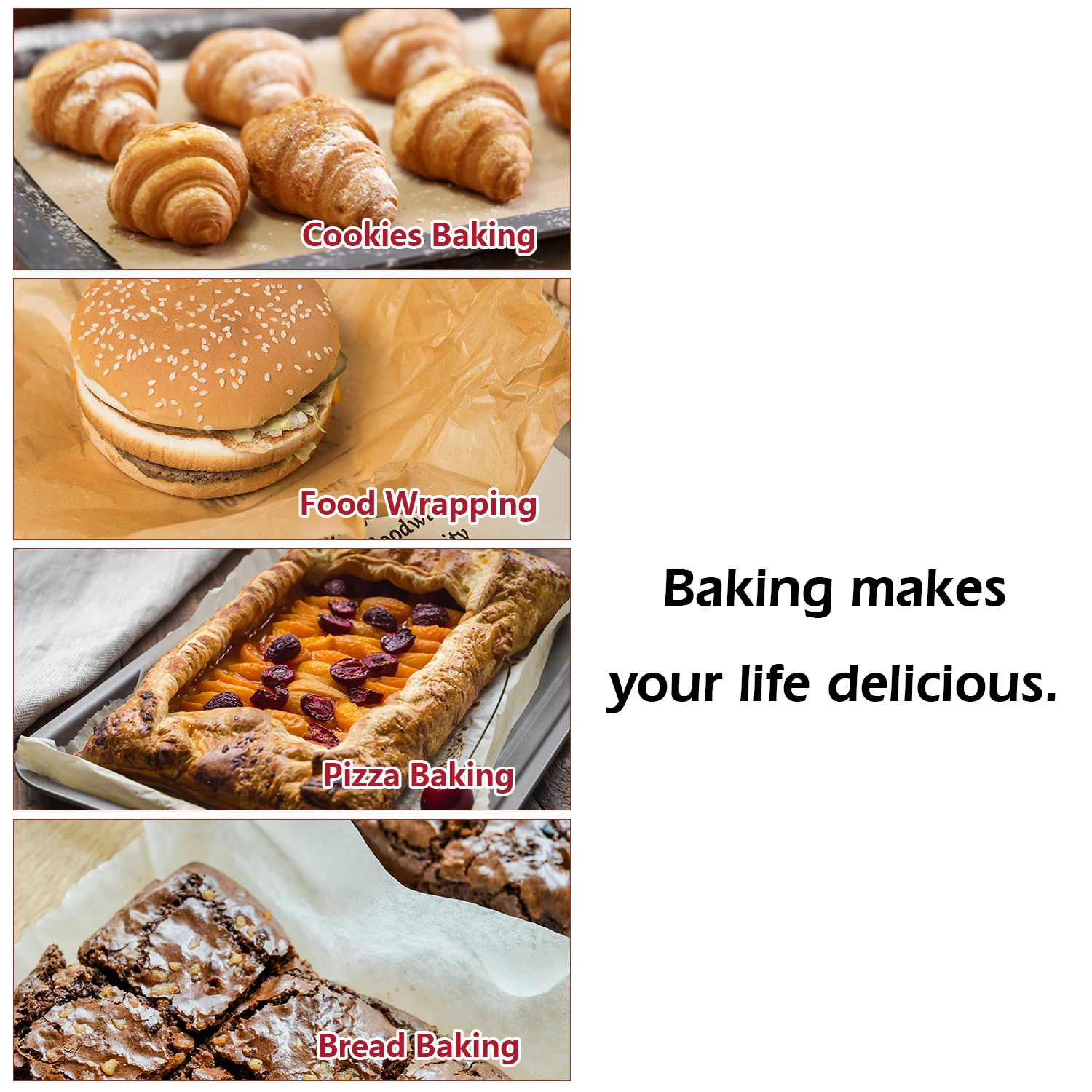 220 pcs chocolate parchment paper parchment sheets baking paper