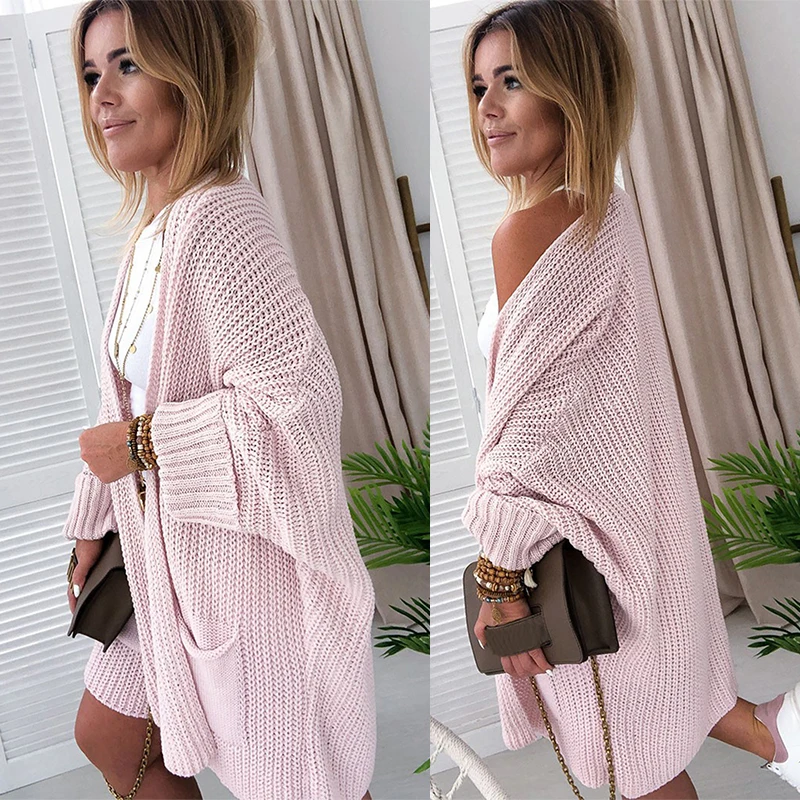 Top Selling Products 2024 Winter Pocket Sweater Women Crochet Cardigan Long