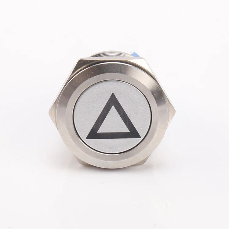 25mm Computer Start Momentary metal push button switch 5v Blue Led Power Icon W/ 50cm Wire