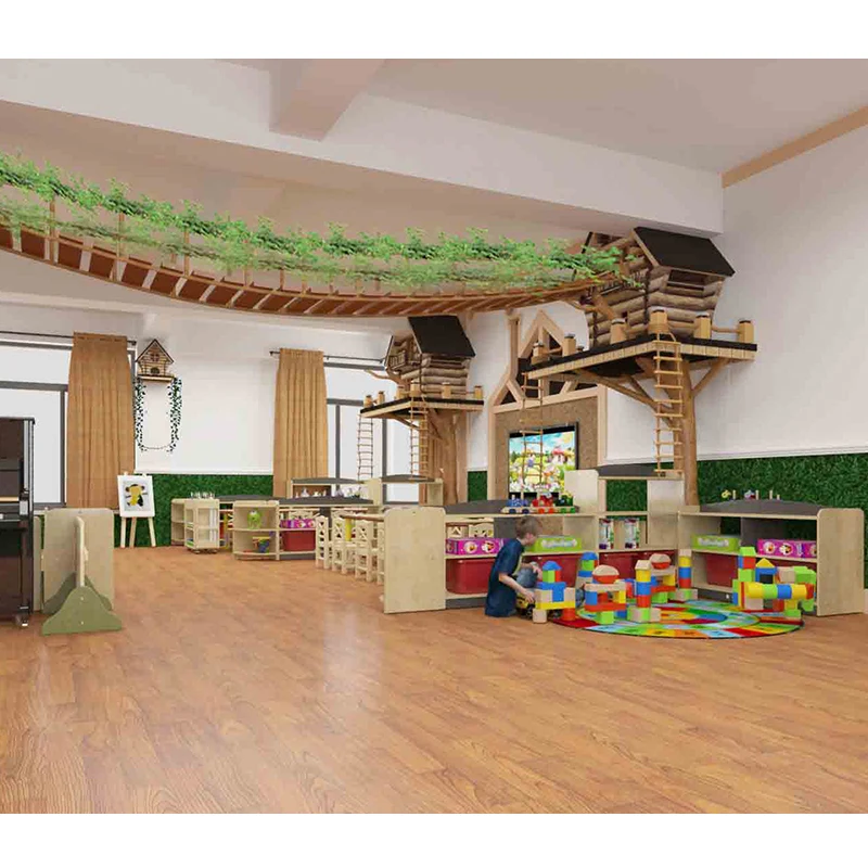 New Design  kindergarten tables and chairs pre nursery storage cabinets wooden beds and nursery cubbies
