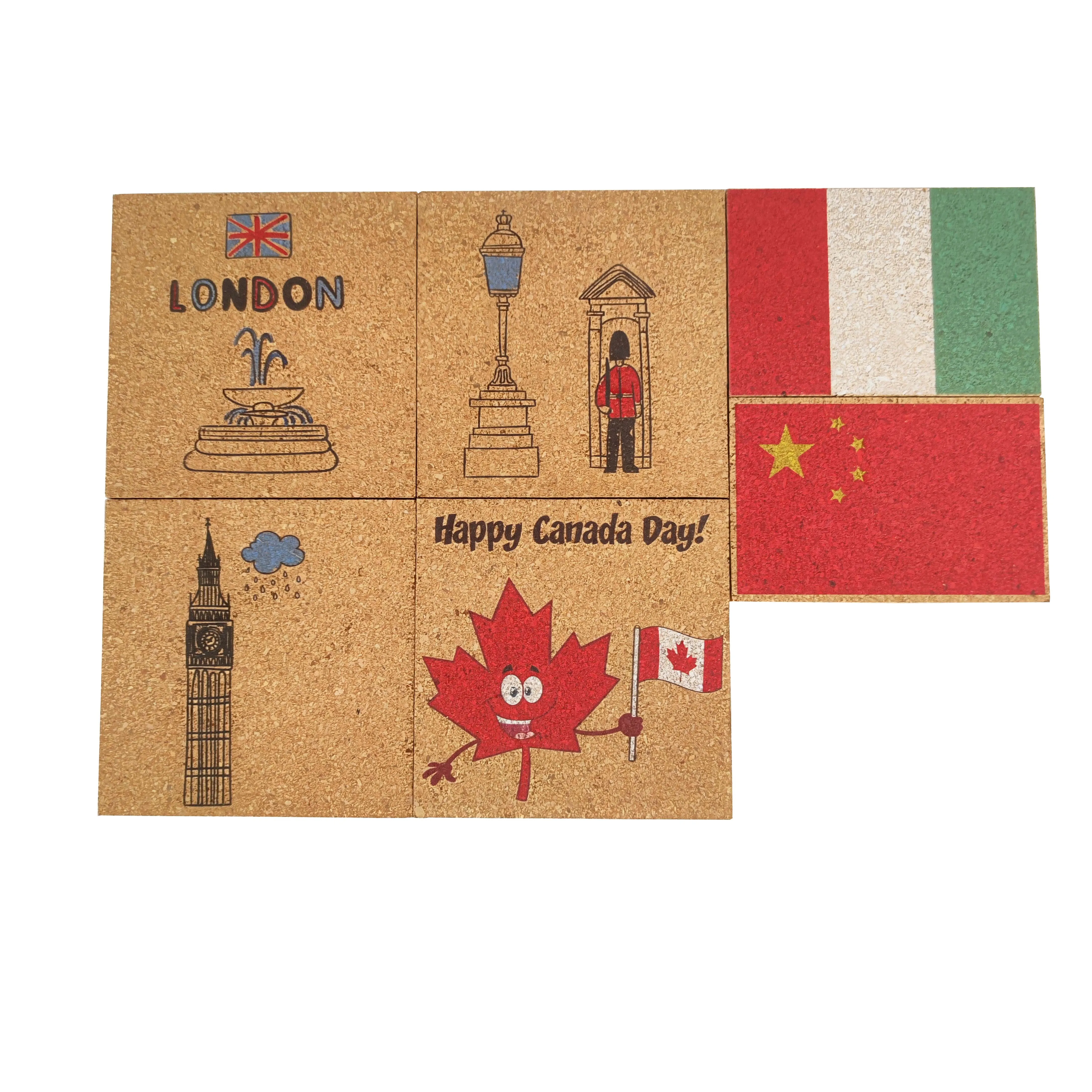 Musen Hot-selling Britain Sublimation Printing coaster with cork cork plant mat coaster