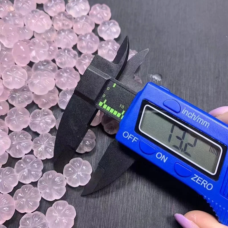 High Quality Natural Rose Quartz Crystal Carving Mini Flower