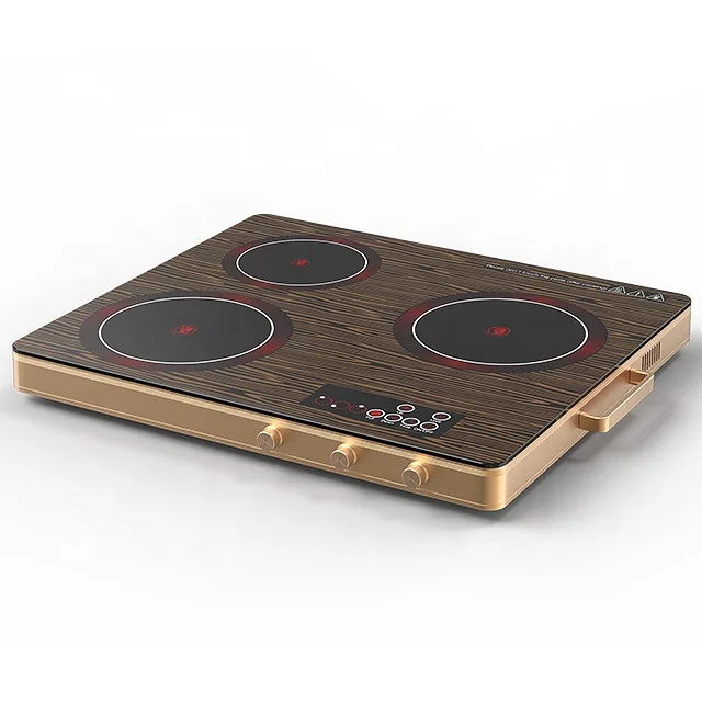 VBGK 3 Burners Infrared Cooker With Printing Panel Aluminum Housing Ceramic Hob SKD