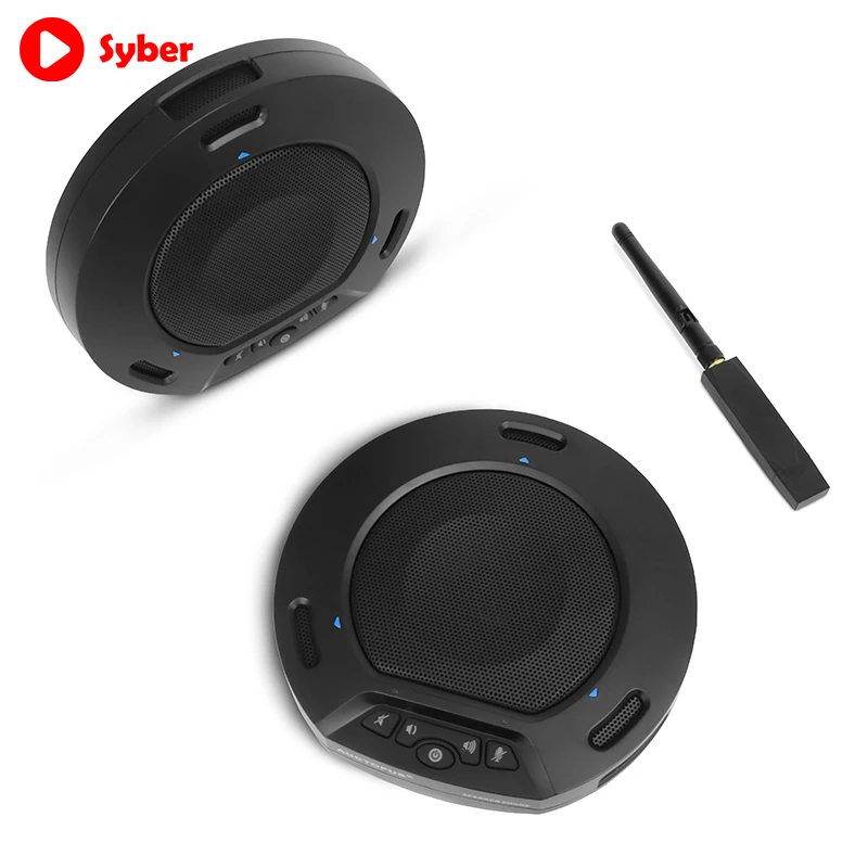 
Profession Table Wireless Cascade Desktop Black Hd Omni-Directional Conference Speakerphone with Double Speaker Microphone 