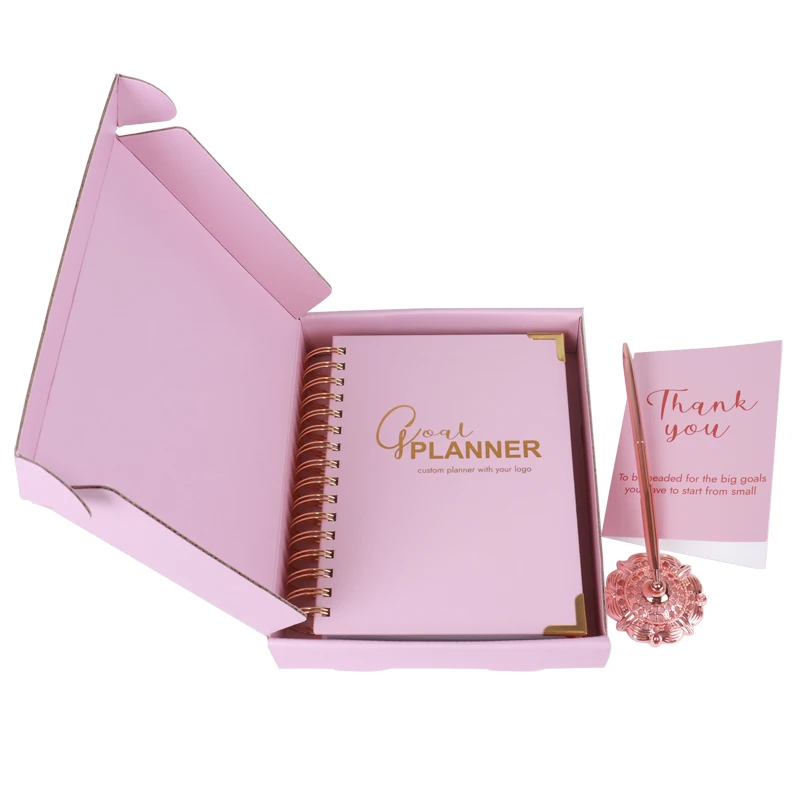Custom 2025 Daily Pink Power Planners And Notebooks Custom Goal Planner