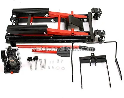 Hydraulic Motorcycle Lift Jack 1500 LBS Capacity Foot-Operated Portable Motorcycle Lift Table with Wheels