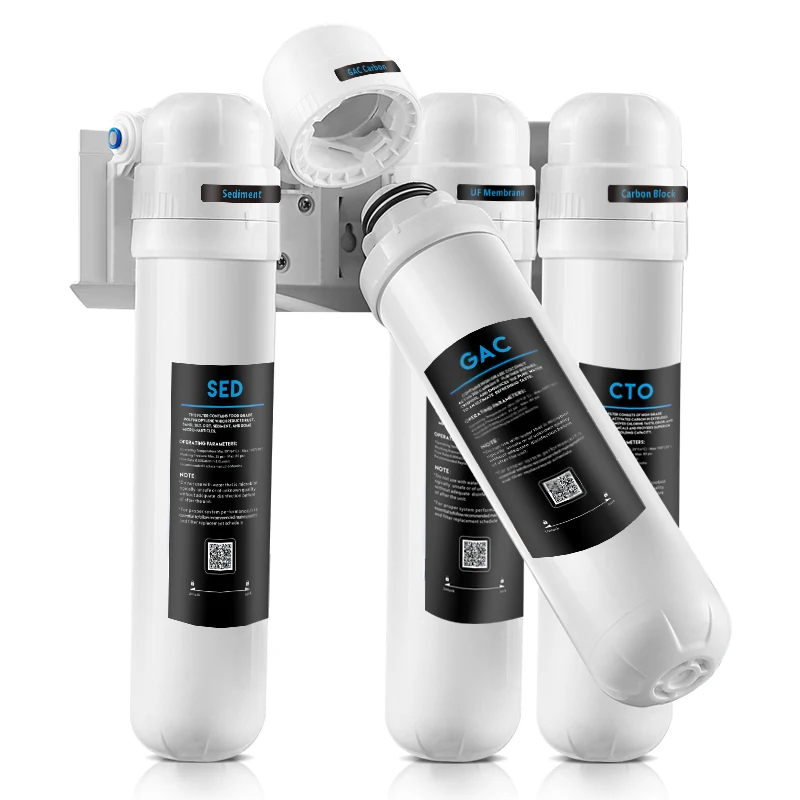 Alkaline remineralizationl  PP+UDF+UF+AL  Water Filter Element Wall-mounted K5-4-stage water filter system