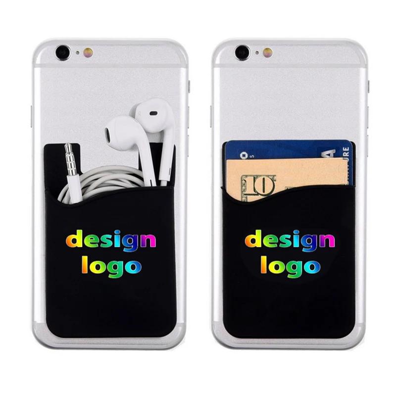 Hot sales Mobile Phone Credit Card Holder custom Silicone Phone Wallet with Single Pocket
