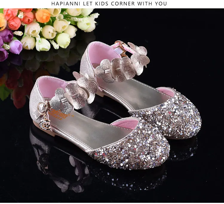 176-A1  Glitter Summer Shoes Wholesale Korean Girl Latest New Design Party Shoes For Children