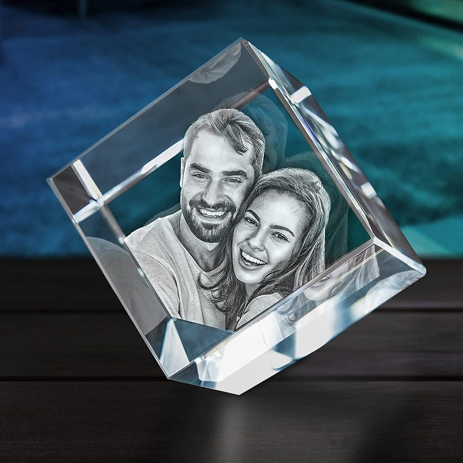 
BPT custom acrylic Laser Engraved 3D Photo Rectangle/Diamond/Heart shape, Best Mothers/fathers Day Gift, Christmas gift 