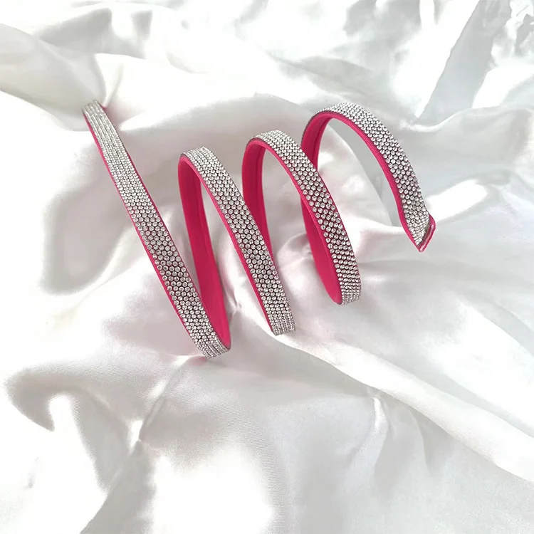 Shoe Boots Spare parts Fashion accessories rhinestone striped shoe decoration crystal rope