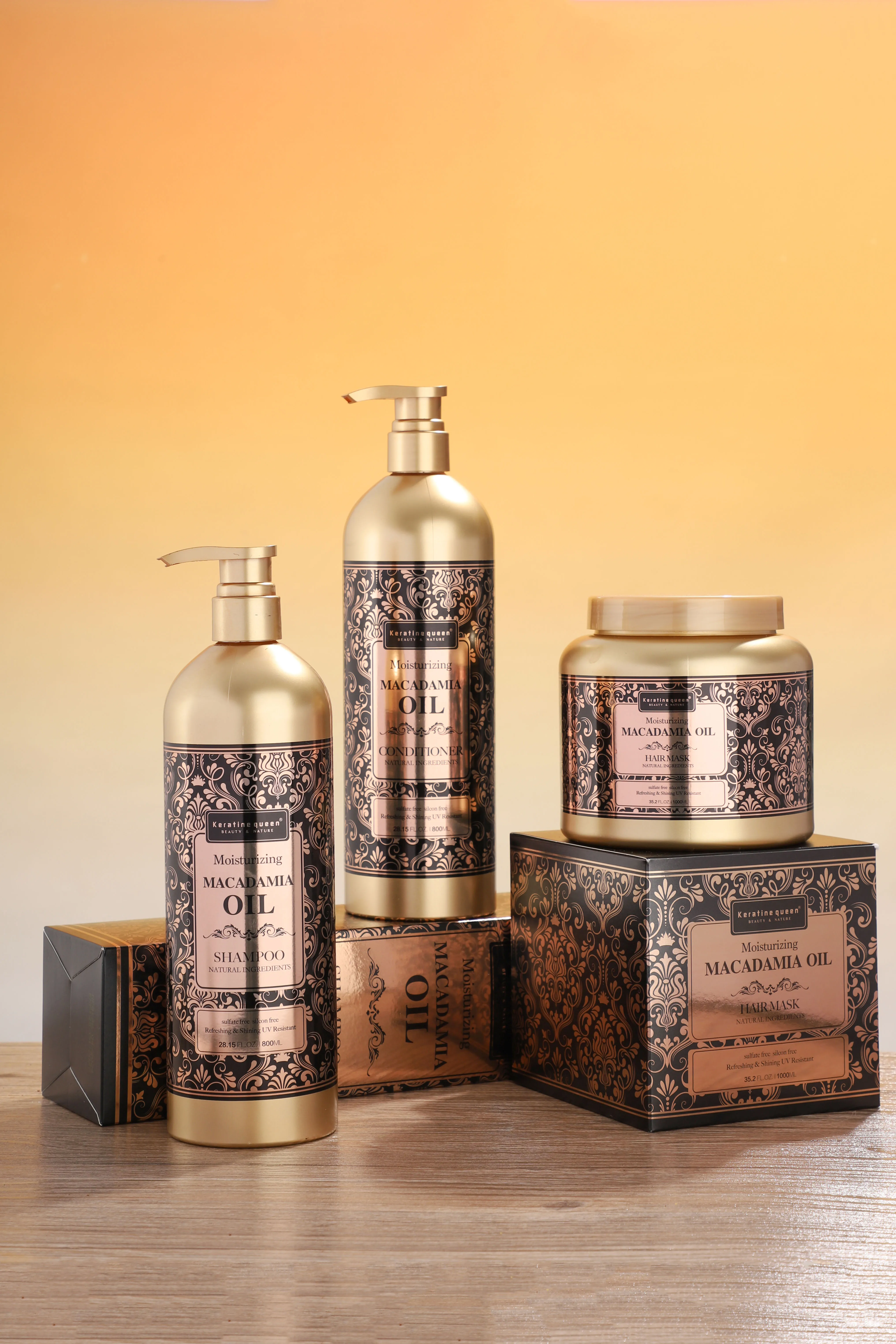 Private Label Organic Refreshing Repairing Damage Hair Shampoo Natural Macadamia Oil Shining Hair Shampoo And Conditioner