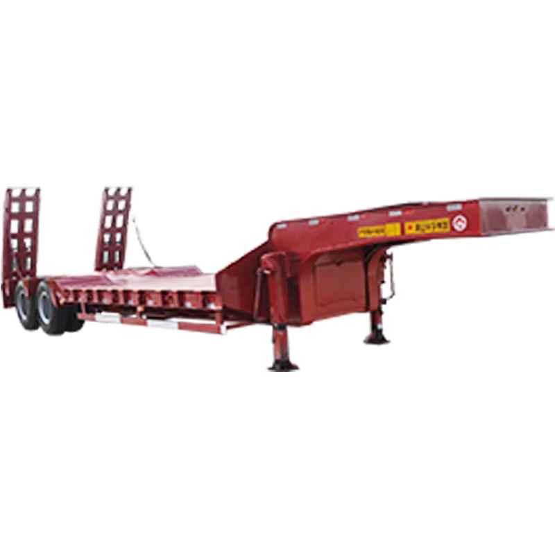 China 40ft 80ton sinotruk 3 axle low bed truck trailer