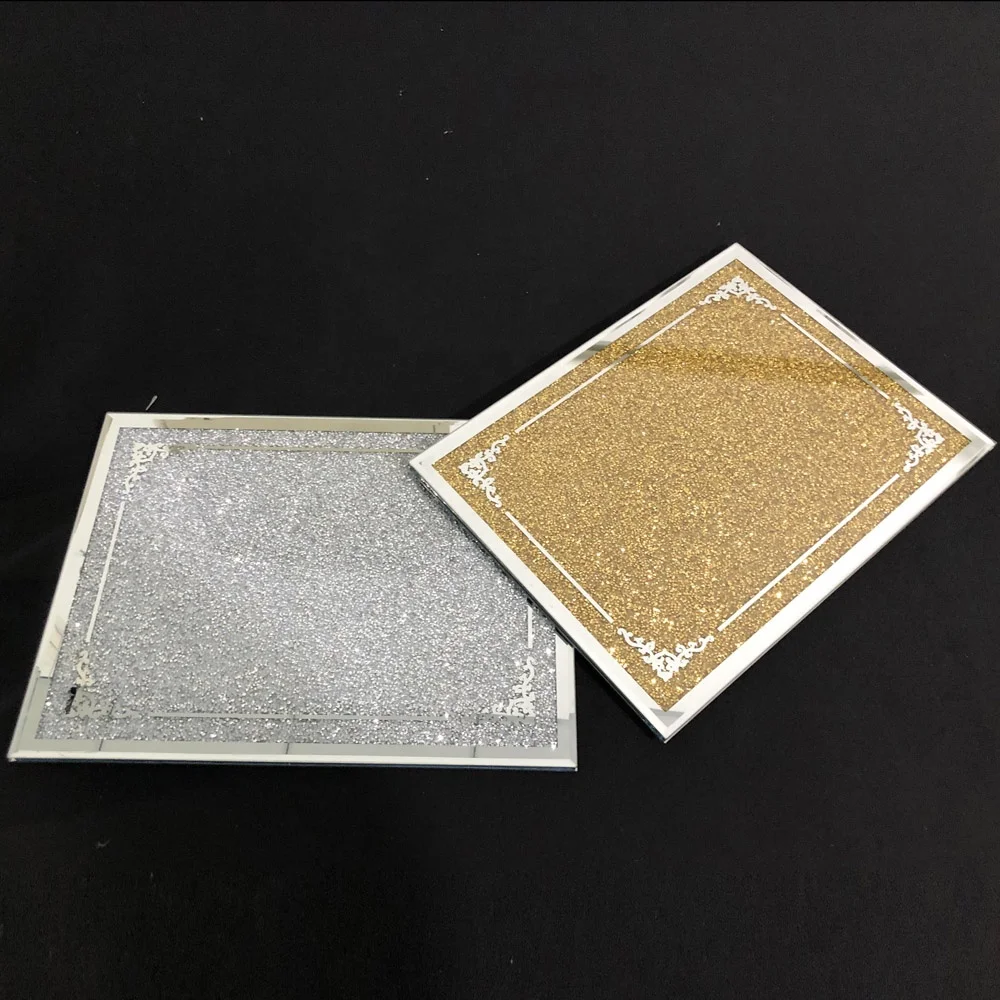 New Tempered Rectangle Crushed Diamond glass cutting boards for sublimation kitchen supplies