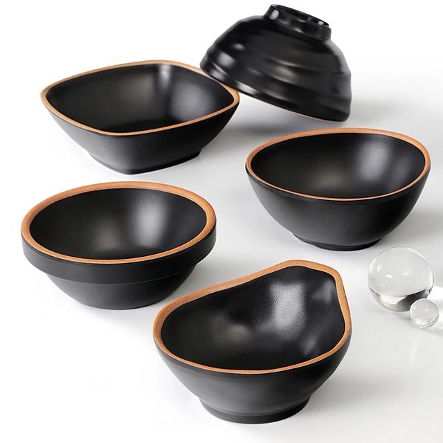 Customized Home Printing Melamine Bowl set salad soup Black A5 100%  Ramen bowl melamine bowl