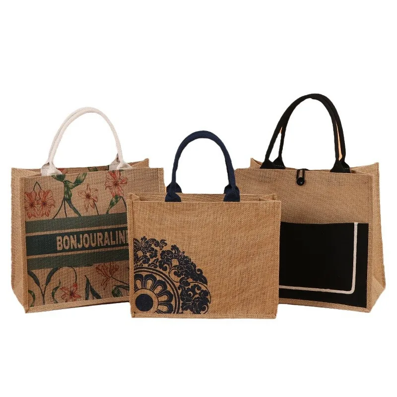 Wholesale Custom Print Simple Linen Hand bag School Gift Tote Bag for Teacher