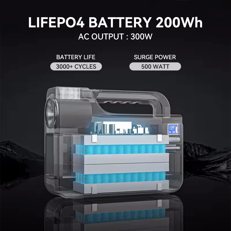 Cheap Price 300W Solar Generator Bank Supply 300W Rechargeable Portable Solar Power Station for Home or Outdoor with 200Wh Price
