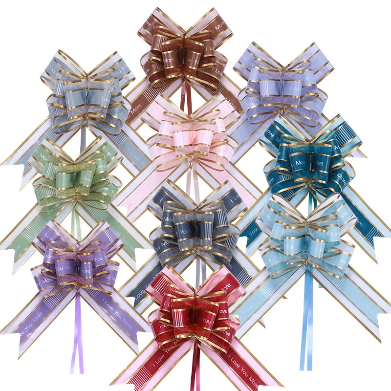 PP ribbon bow custom printed ribbon satin solid color polyester satin ribbons for gift wrap