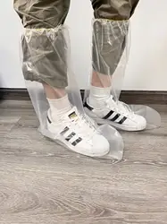 2022 hot sales support customized blue and white PE boot covers, suitable for rainy weather shoe covers