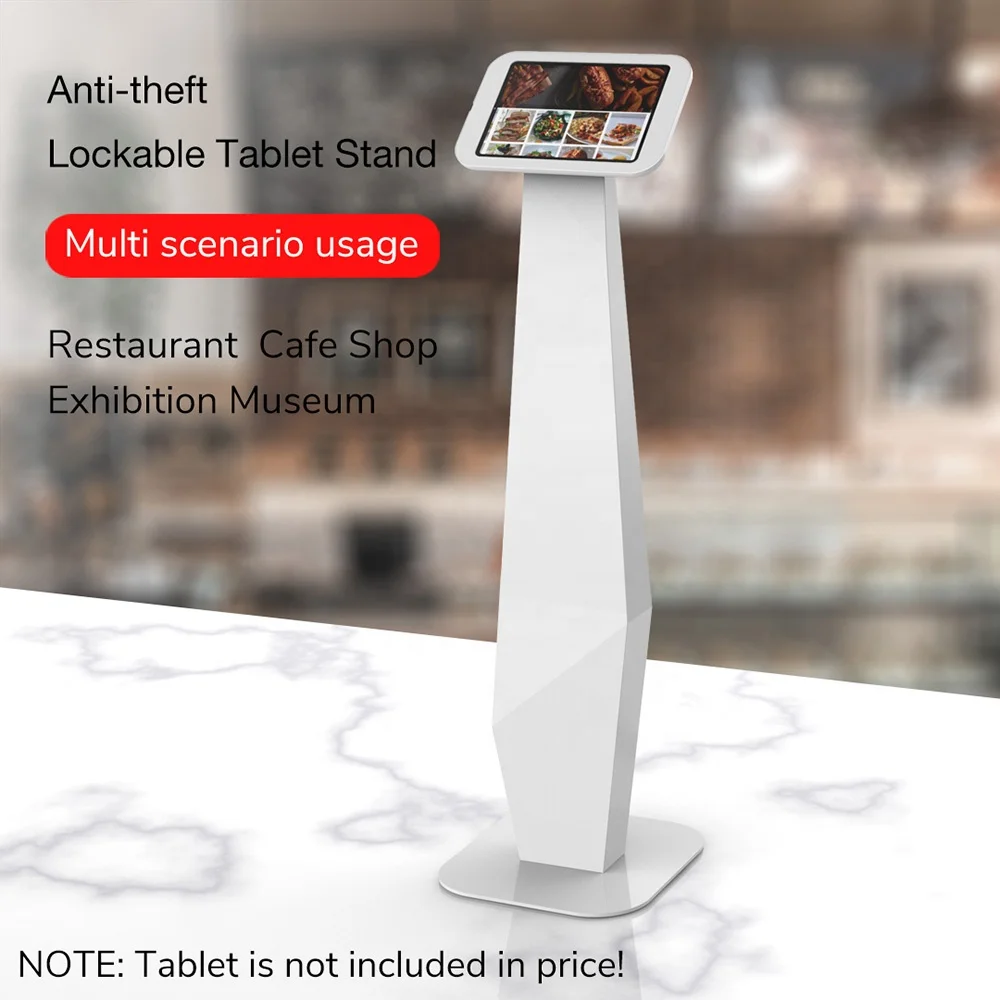 Tablet Floor Stand For iPad Samsung Exhibition Tablet Kiosk Auto Show Tablet PC Floor Stand Restaurant Car Shop Self Service