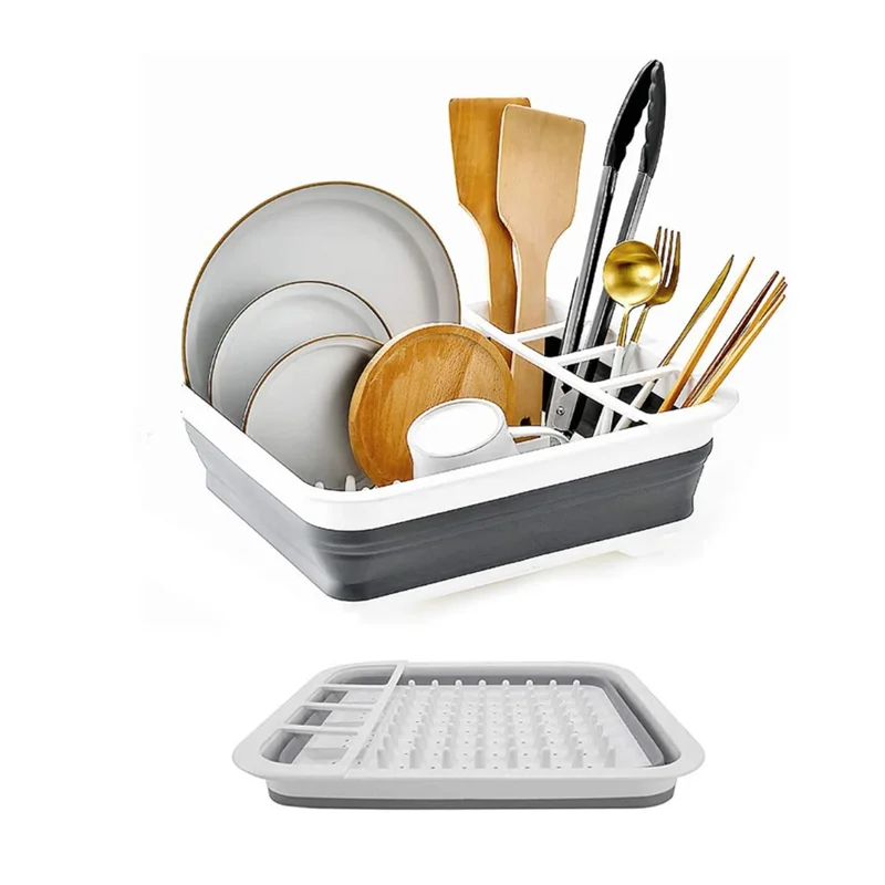 Kitchen storage  collapsible dish drying rack eco-friendly plastic drying storage rack portable dish drainer for kitchen