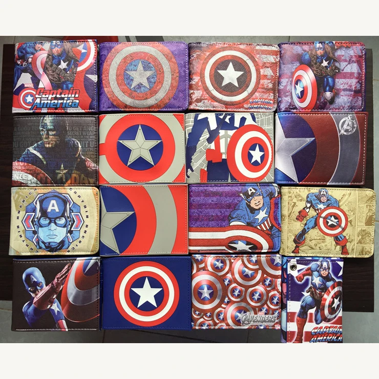 50 Styles Anime Short Wallet Iron Man Characters Cartoon Coin Purse Student Pocket Card Holder