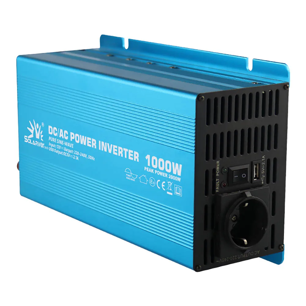 Pure Sine Wave Power Inverter 1000W 12V 220V Dc To Ac Off Grid Solar Inverter 1kw