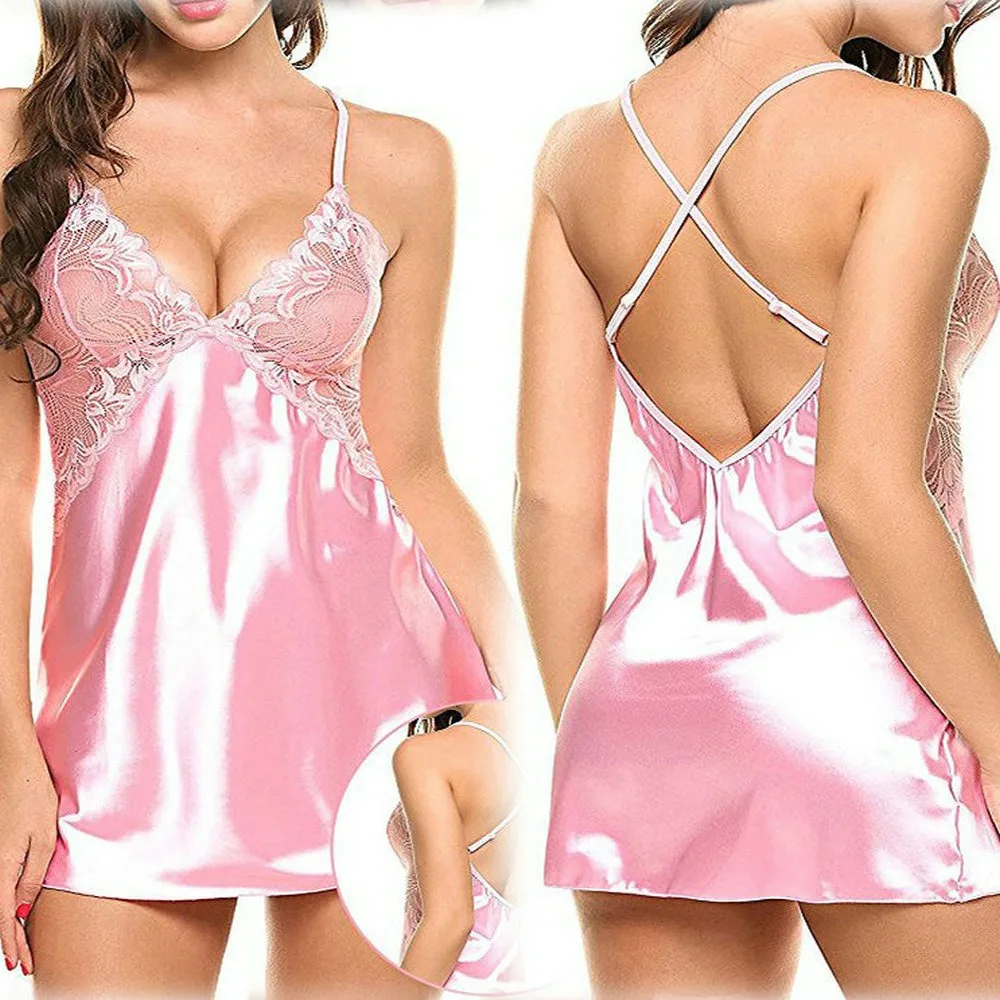 Avidlove Women Lingerie Lace Babydoll V Neck Sexy Sleepwear Strap Chemise