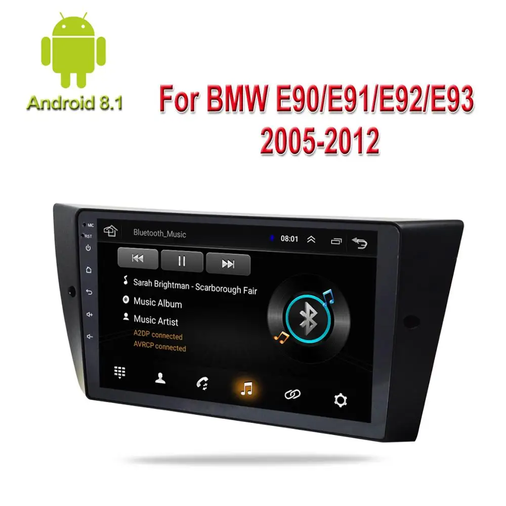 Android 9 автомобильный DVD-плеер дюймов для BMW 3 серии E90 E91 E92 E93 2005-2012 радиоприемник стерео с GPS BT мультимедийный плеер