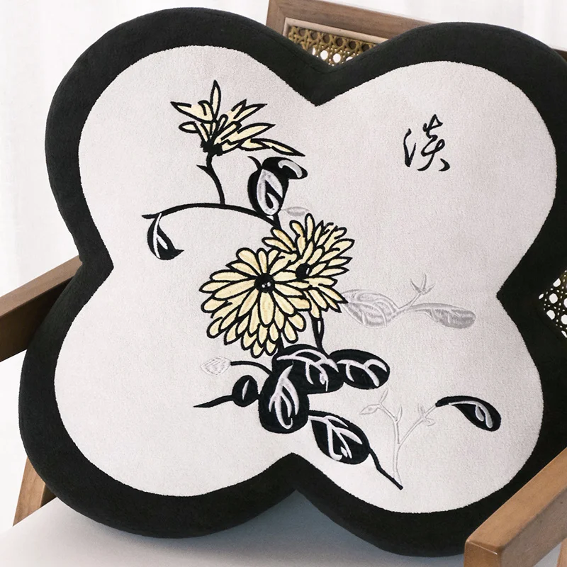 Chinese Culture Creativity Cartoon Toys Plum Blossom Orchid Bamboo Chrysanthemum Plush Sofa Pillow Cushion for Living Room Party