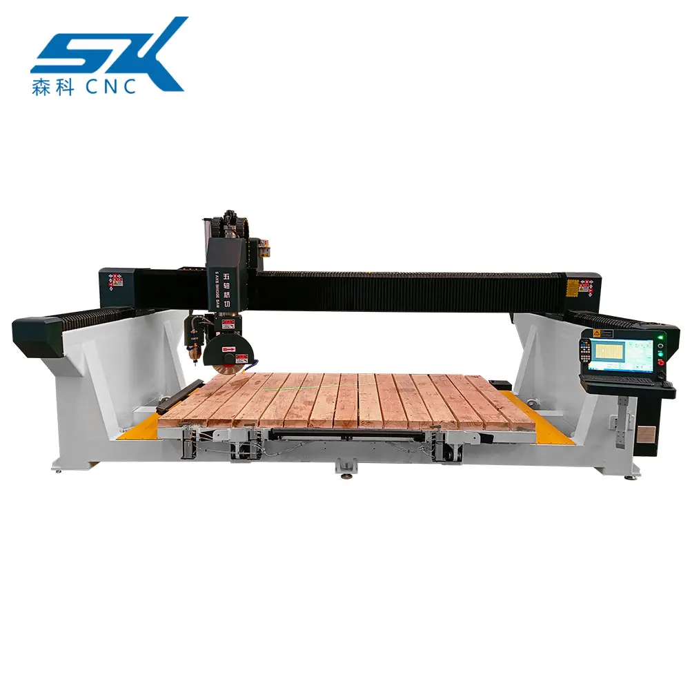 granite cnc stone cutting 5 axis bridge saw machine  cnc 5 axis bridge saw stone cutting machine