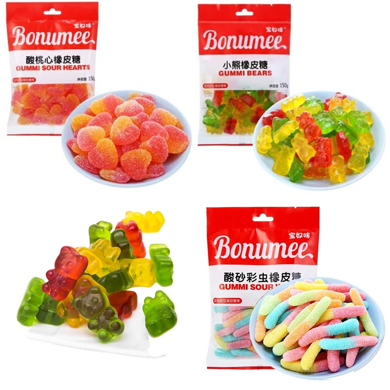 Halloween Party Candies Best Quality Gummies Hot Selling HACCP Fruit Sour Sweet Gummy Candies in Bulk
