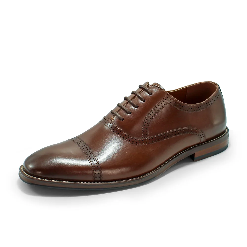 Лидер продаж, классические туфли-броги для мужчин, вечерняя одежда, натуральная формальная обувь, коричневые кожаные строченные классические туфли с острым носком
