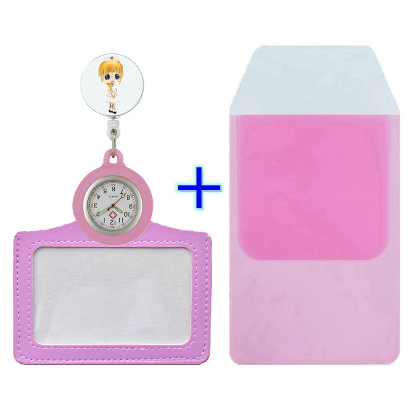 New nurse doctor Glass Cabochon Stethoscope pocket watches Clip Retractable Reel ID Badge Name Holder pen bags gift watches
