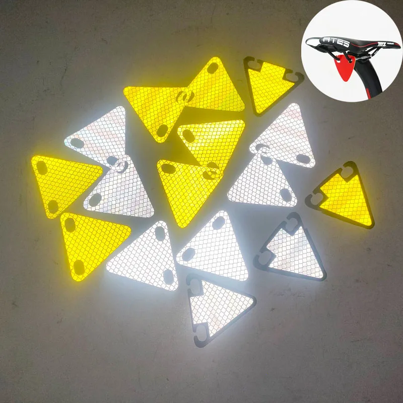 night bike bicycle road riding cycling high visible safety creative accessories hi viz reflective warning triangle tag pendant