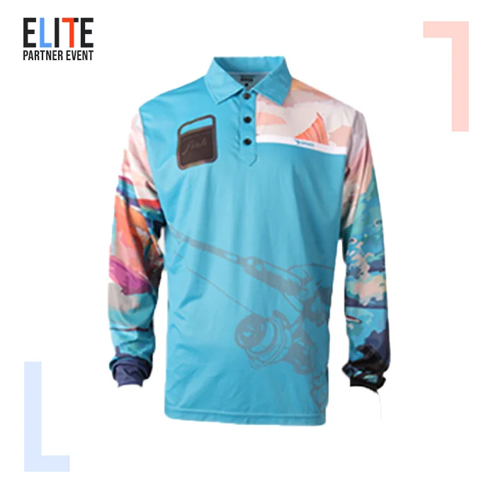 Custom New Design Long Sleeves Sublimation Zip Uv Fishing Polo Shirts Jerseys