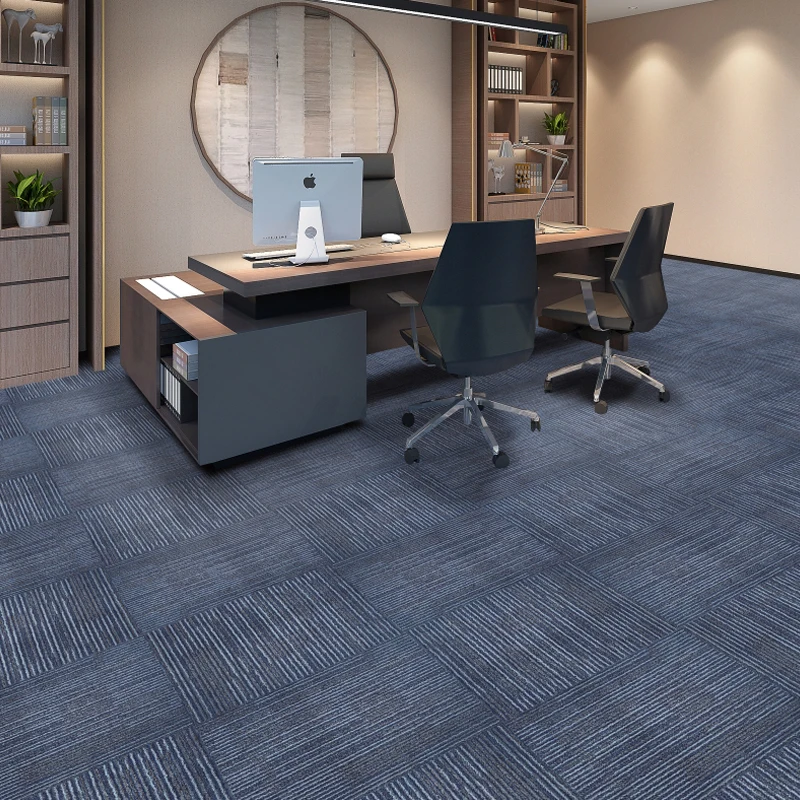 QIANQIAO 60 X 60 Black Modular Carpet Tiles Square Polypropylene Pile Removable Carpet Floor Tiles
