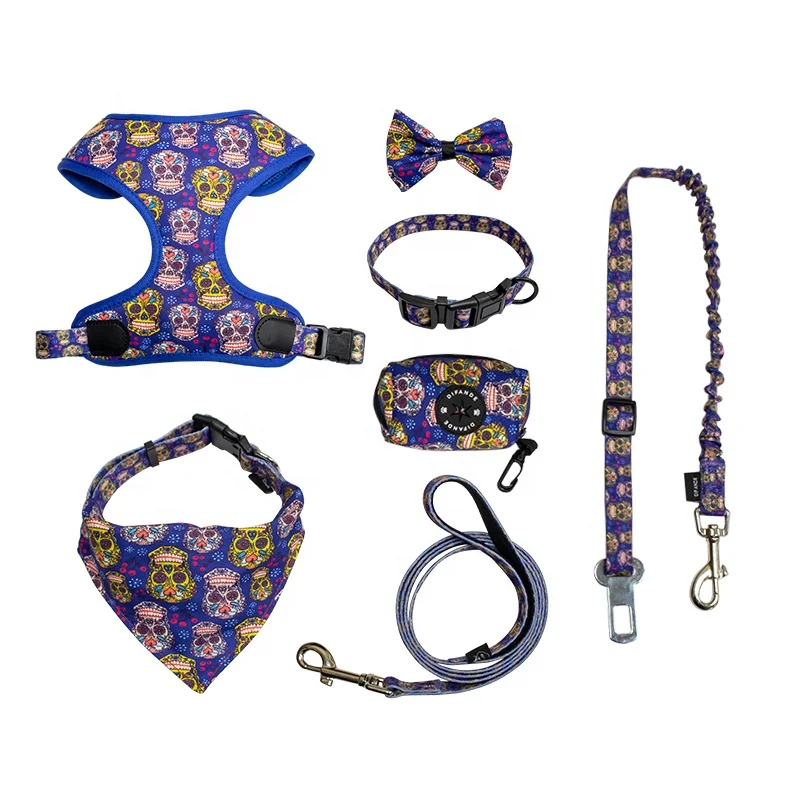 New Style Luxury Custom Leashes Leads Dog Collar Pet Chest Harness Set