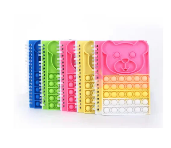 Silicone Pop  push bubble  popit  Notebook Relieve Fidget Notebooks Softcover Spiral Push Toys Memo Pad Finger A5