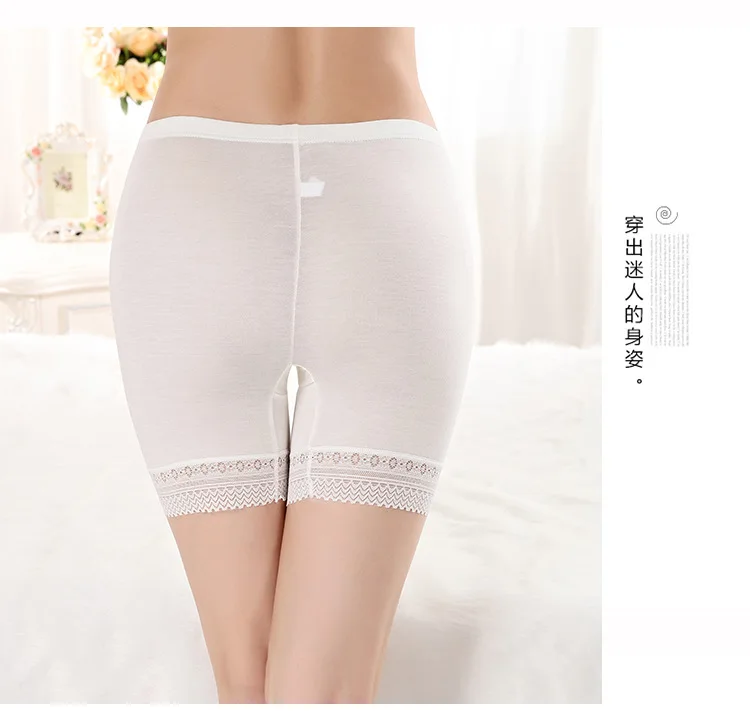 Factory Direct Sale Solid Color Safety Pants Modal Comfortable Girls Lace Boyshort Panties