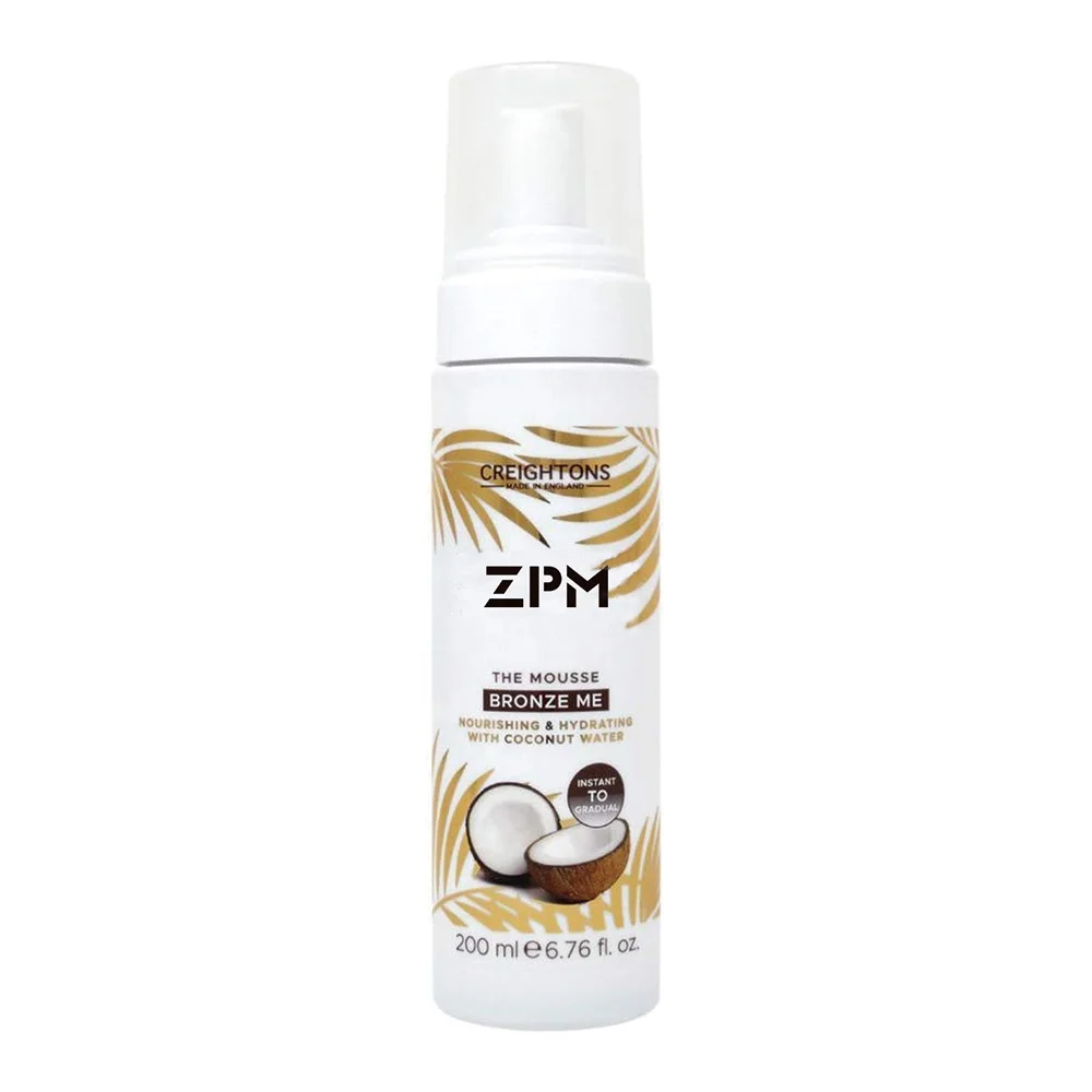 ZPM OEM/ODM Private Label Natural Organic Coconut Sunless Tanning Mousse Self Tanner Fake Tan Foaming Bronzing Mousse Spray Tan