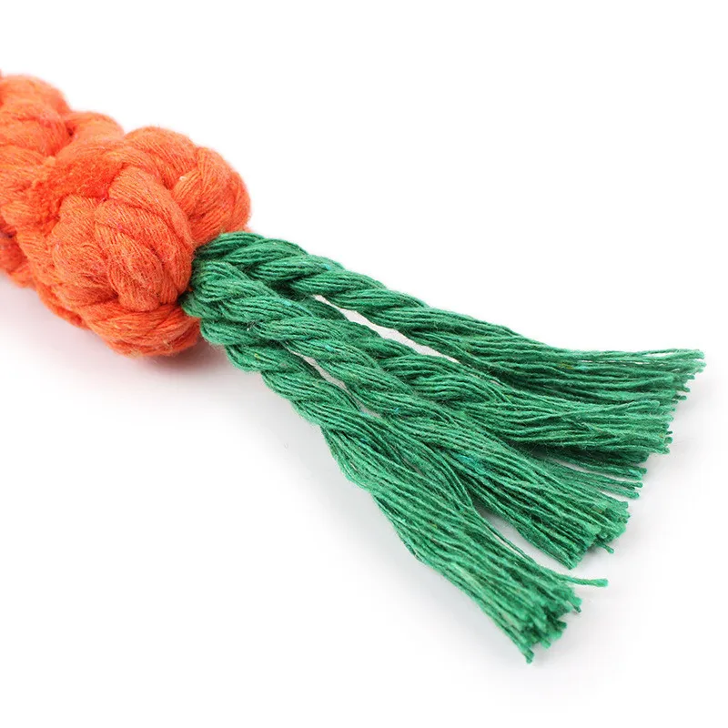  Pet dog toy High quality cotton braided rope carrot wholesale pets chew toys product