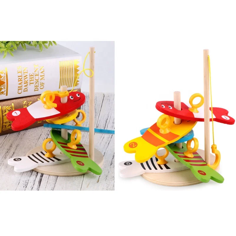 2019 Монтессори образовательная цифровая рыболовная игра головоломка деревянная игрушка для детей