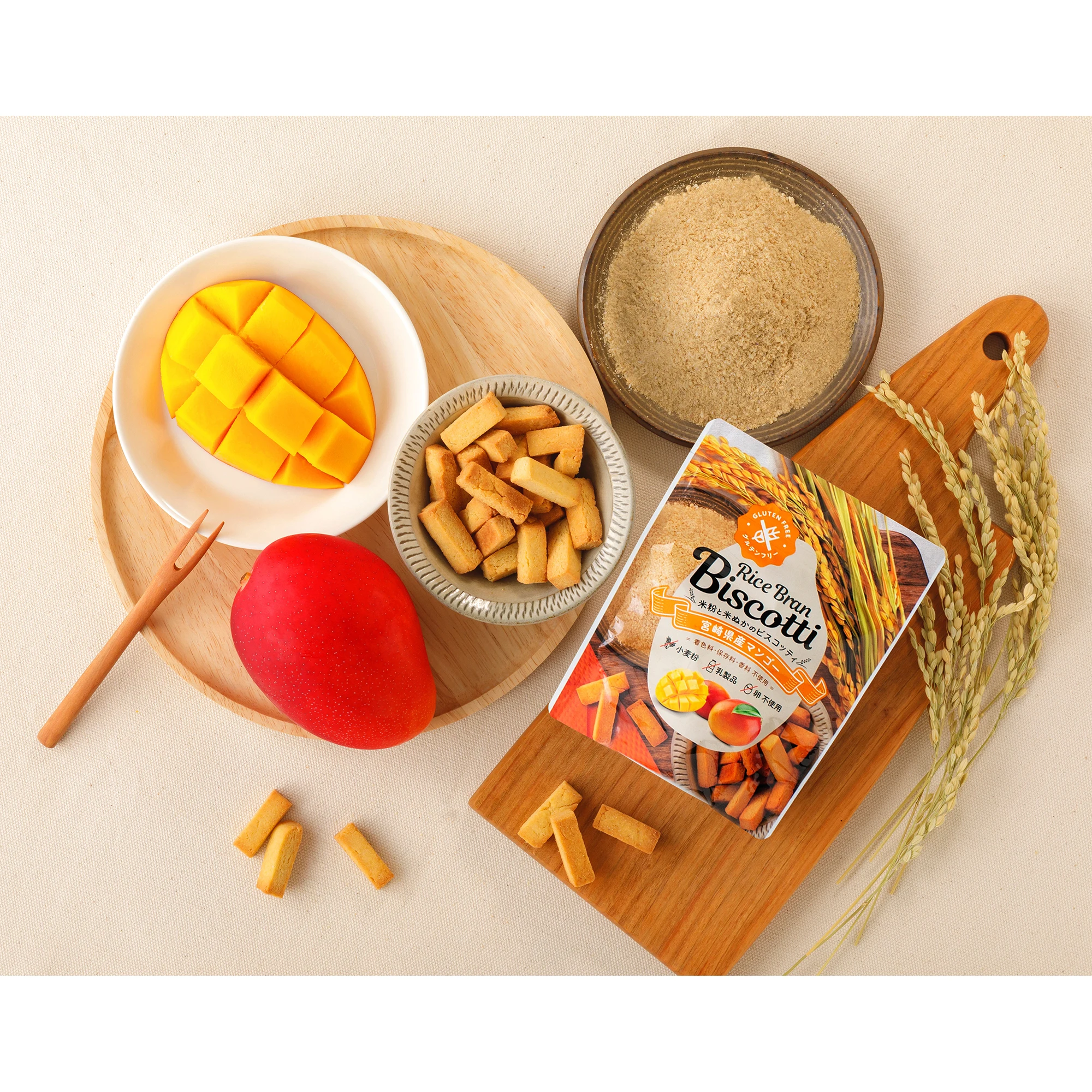 No additives private label cookies bicuit or sour agent mango rice bran