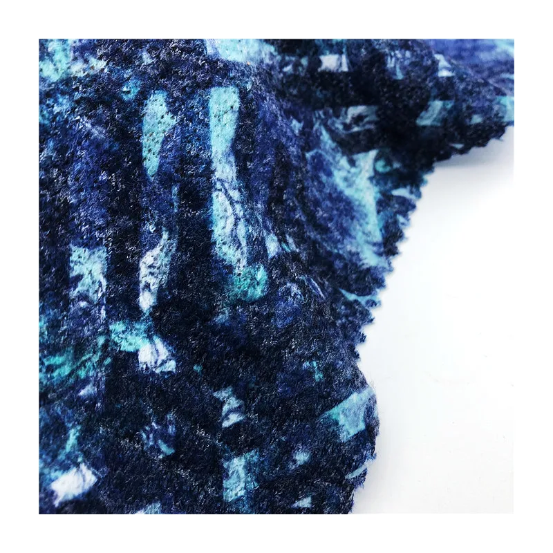 Customized Sublimation Floras and stripe design brushed knitted fabric light weight TR stretch printed jersey fabric for garment